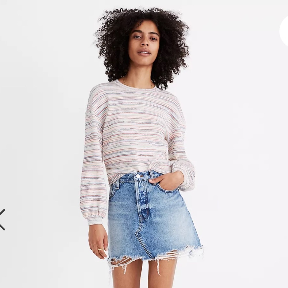 Madewell stripped bubble sleeve striped long sleeve